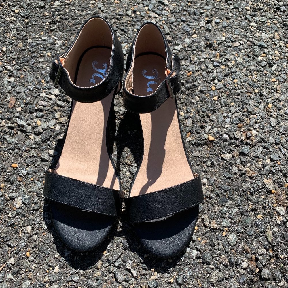 Donated JC Ankle Strap Low Wedge Sandals - Size 9